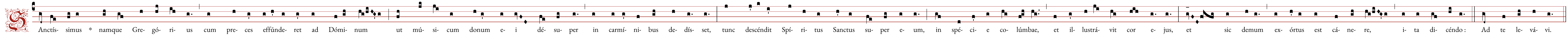 Trope Sanctissimus namque Gregorius, en notation grégorienne